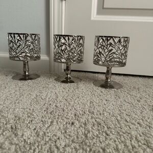 Silver Leaf Design Candle Holders by Bath and bodyworks